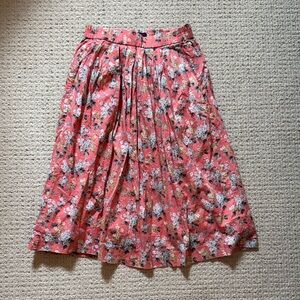 J. Crew Liberty Coral Floral A-Line Skirt